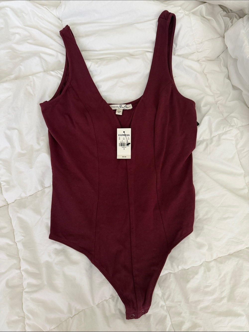 NWT Express Burgundy One-Piece Bodysuit